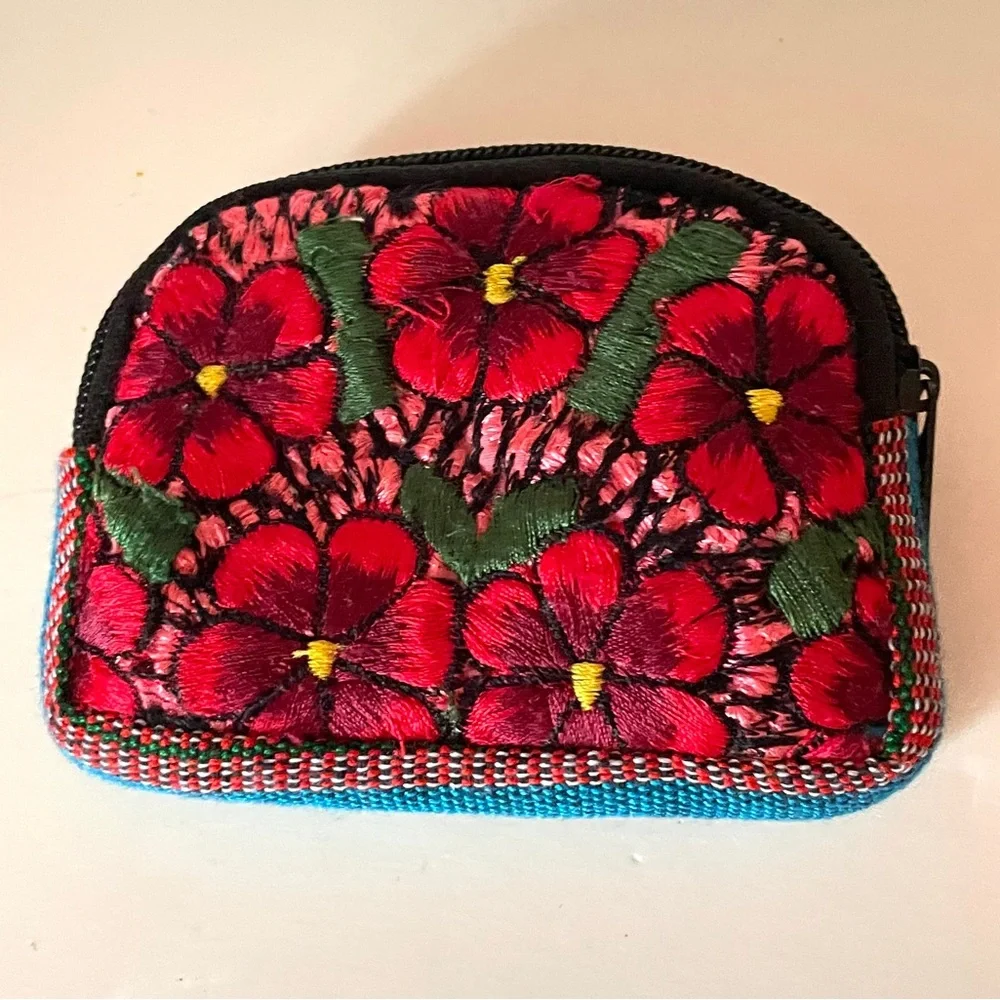 Cute embroidered purse mini walllet hand crafted from Mexico - Picture 1 of 7